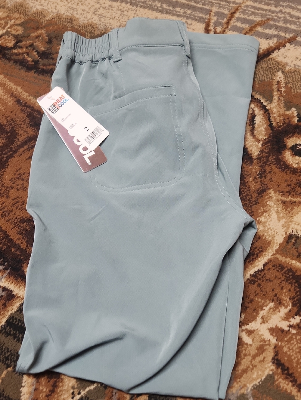 Women's Elastic-Waist Track Pants in Dusty Blue